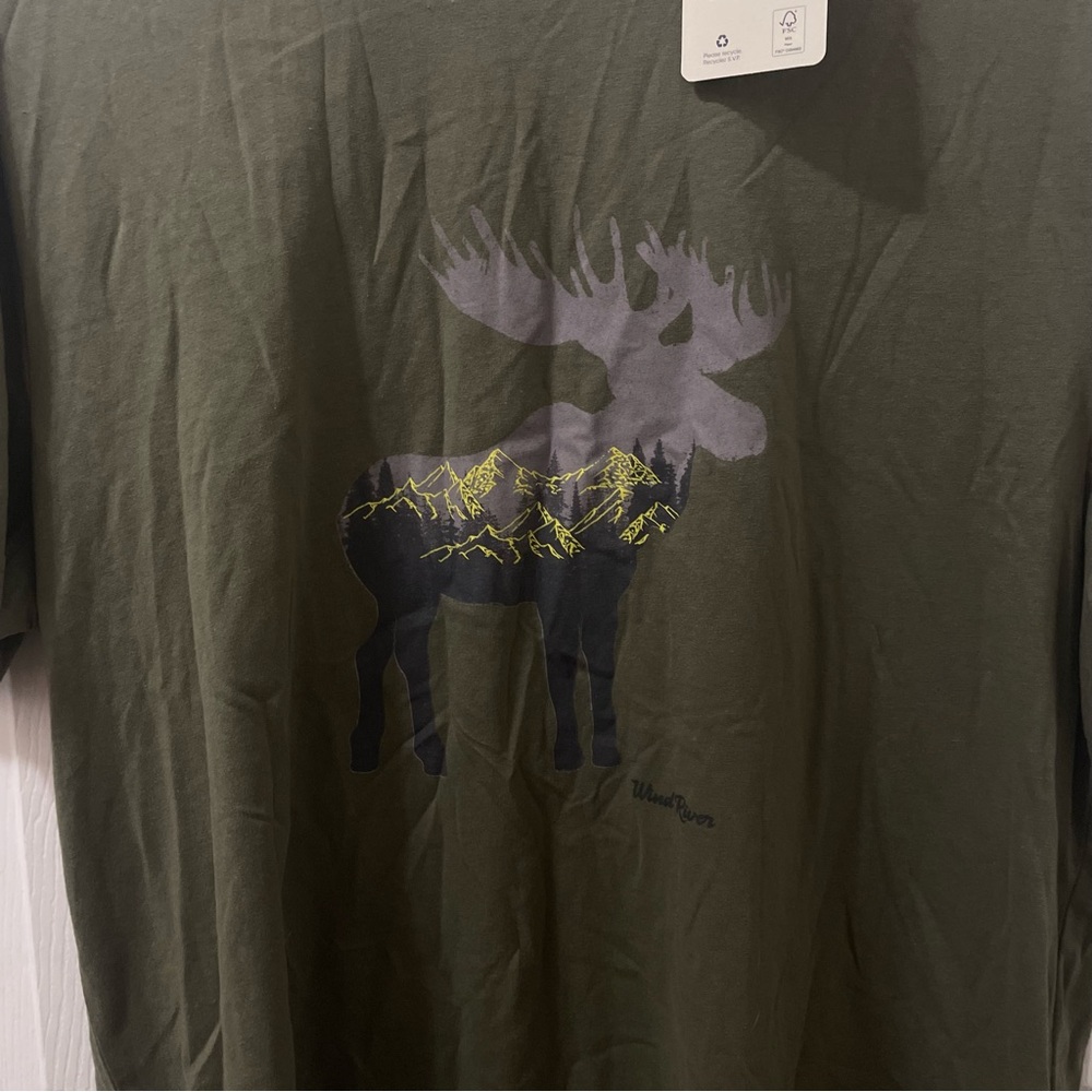 Wind River Men's Olive Graphic Moose T-Shirt